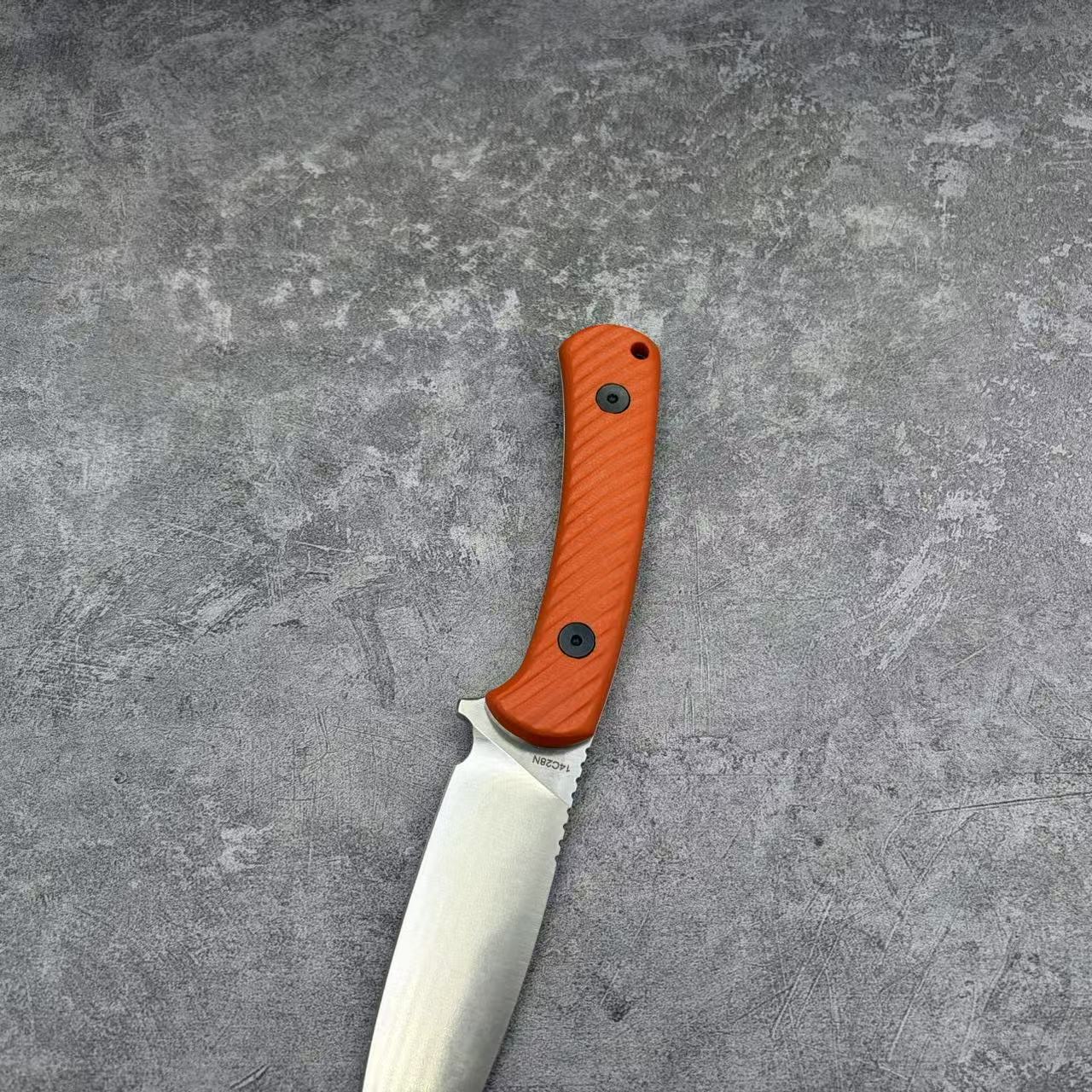 Reclusedge 14C28N Steel Outdoor Small Fixed Blade Knife With Orange Handle