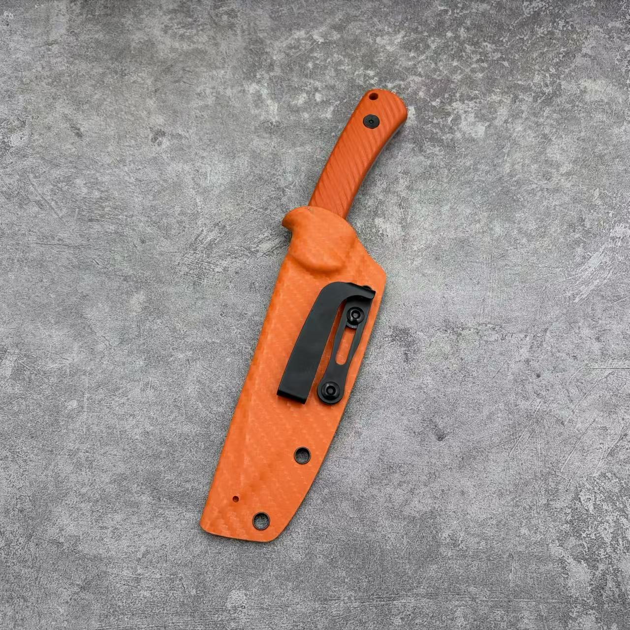 Reclusedge 14C28N Steel Outdoor Small Fixed Blade Knife With Orange Handle