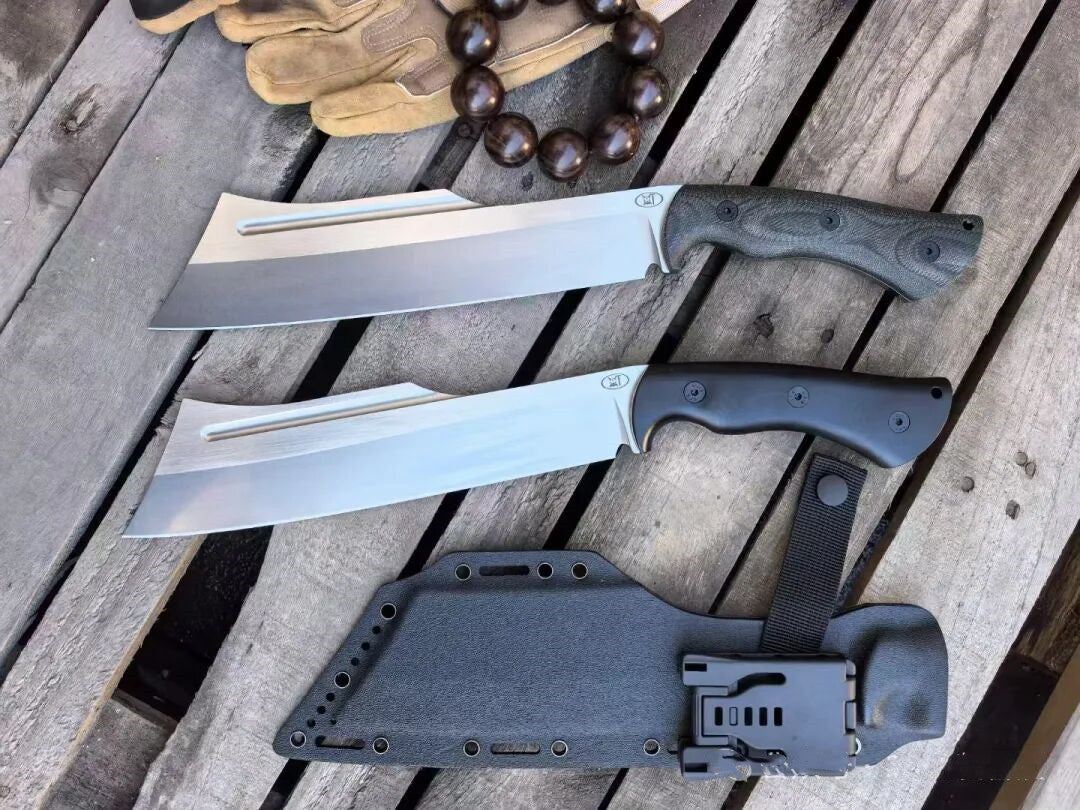 HJF Giant Elephant DC53 Steel G10 / Flax Handle Fixe Blade Bushcraft Knife Chopper