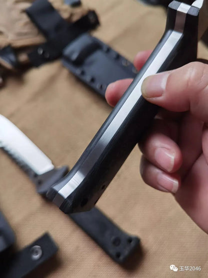 HJF Bullet Hole A8 Steel G10 Handle Fixe Blade Bushcraft Knife