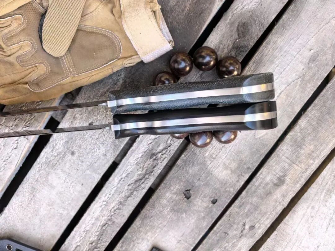 HJF Giant Elephant DC53 Steel G10 / Flax Handle Fixe Blade Bushcraft Knife Chopper