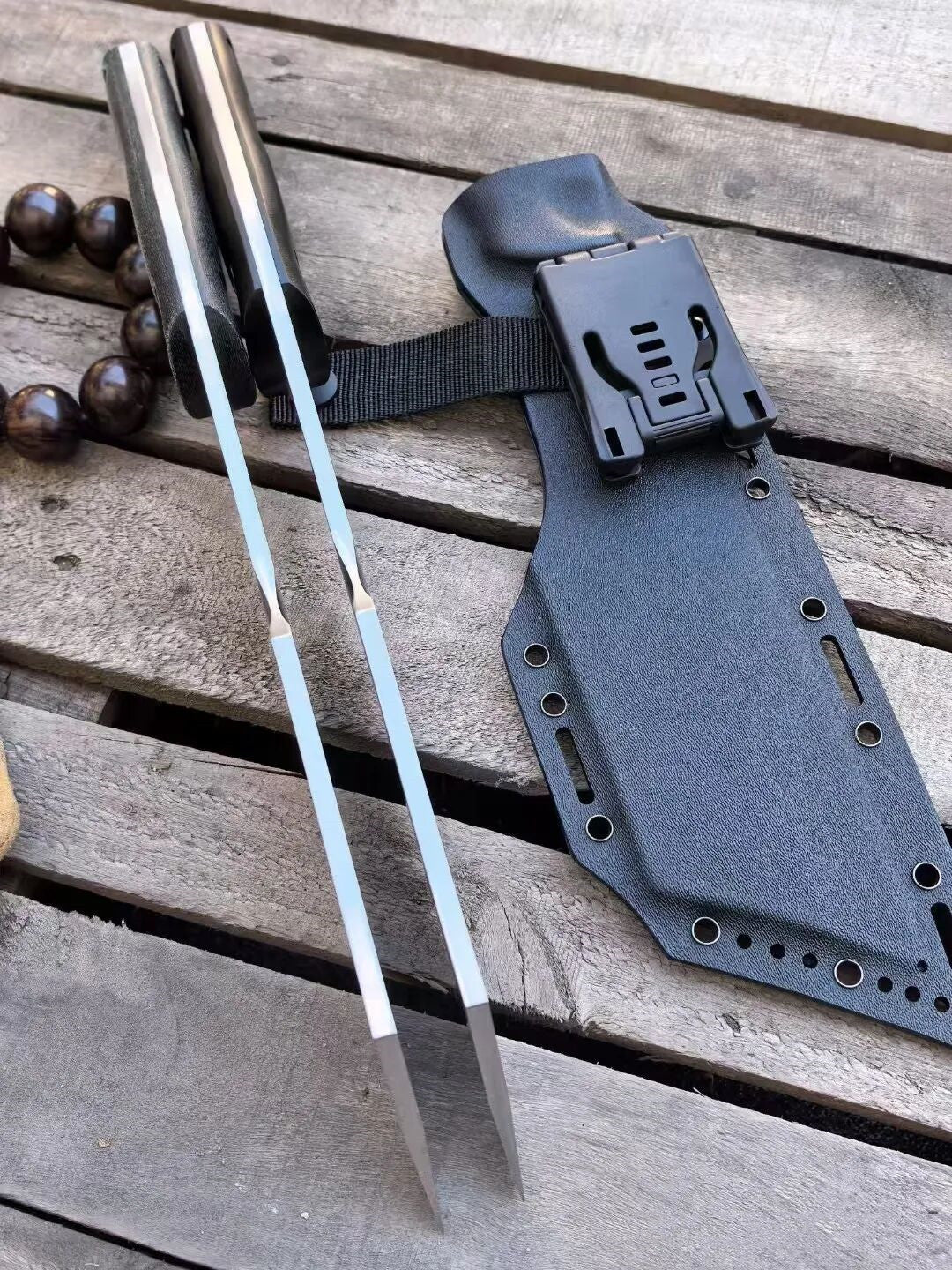 HJF Giant Elephant DC53 Steel G10 / Flax Handle Fixe Blade Bushcraft Knife Chopper