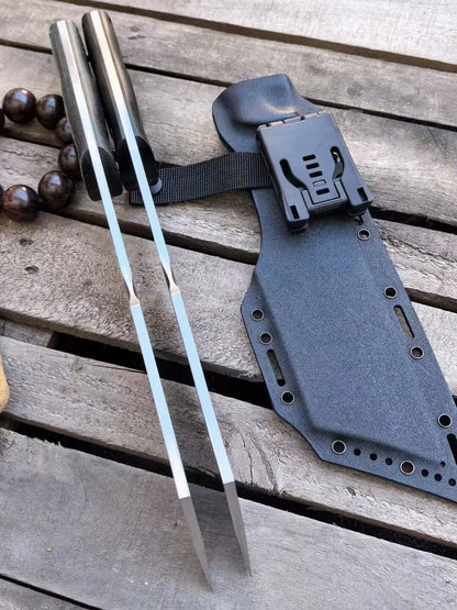 HJF Giant Elephant DC53 Steel G10 / Flax Handle Fixe Blade Bushcraft Knife Chopper