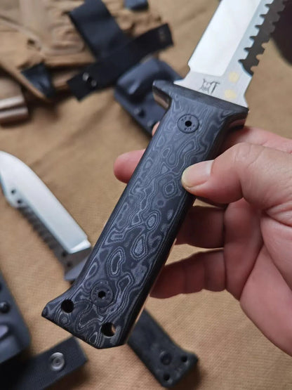 HJF Bullet Hole A8 Steel G10 Handle Fixe Blade Bushcraft Knife