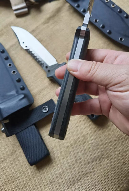 HJF Bullet Hole A8 Steel G10 Handle Fixe Blade Bushcraft Knife