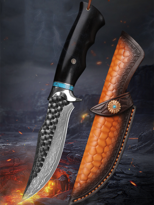 Scorching Wave Damascus Fixed Blade Knife