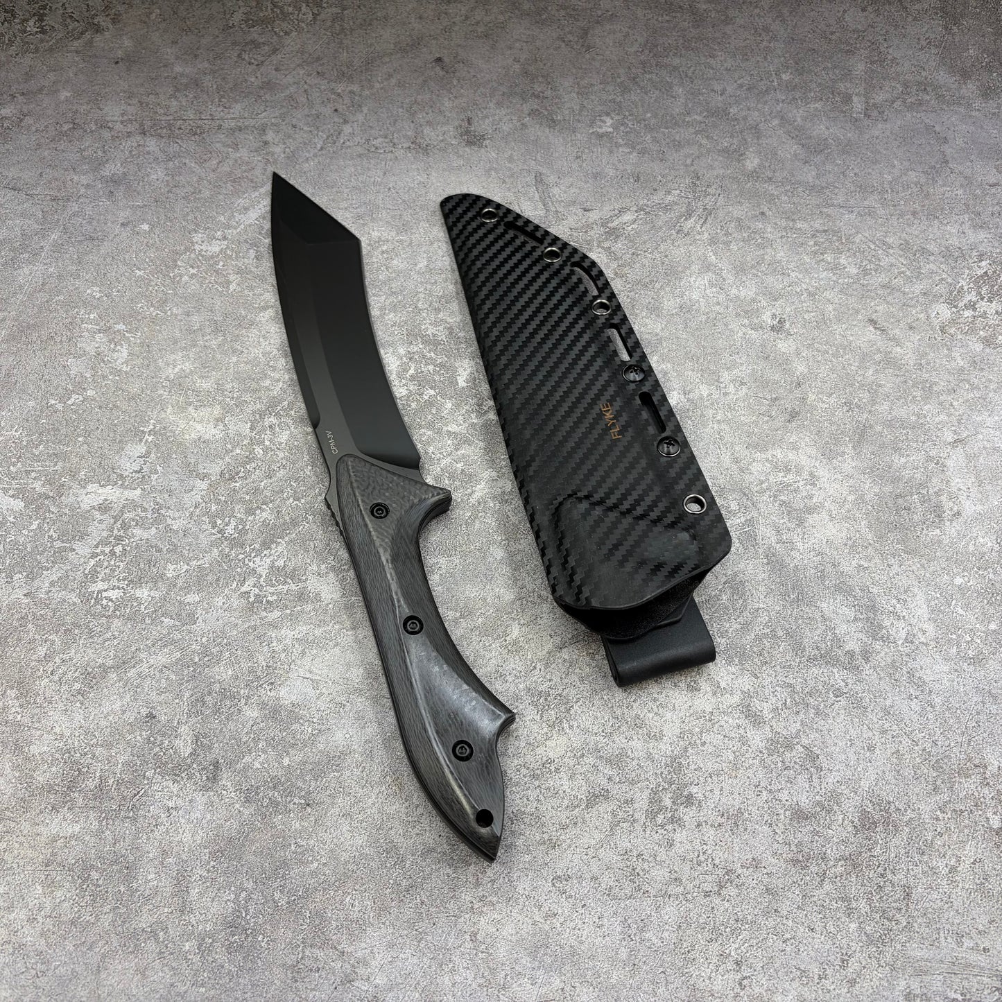 HuLi CPM-3V Steel DLC Coated Fixed Blade Hunting Knife