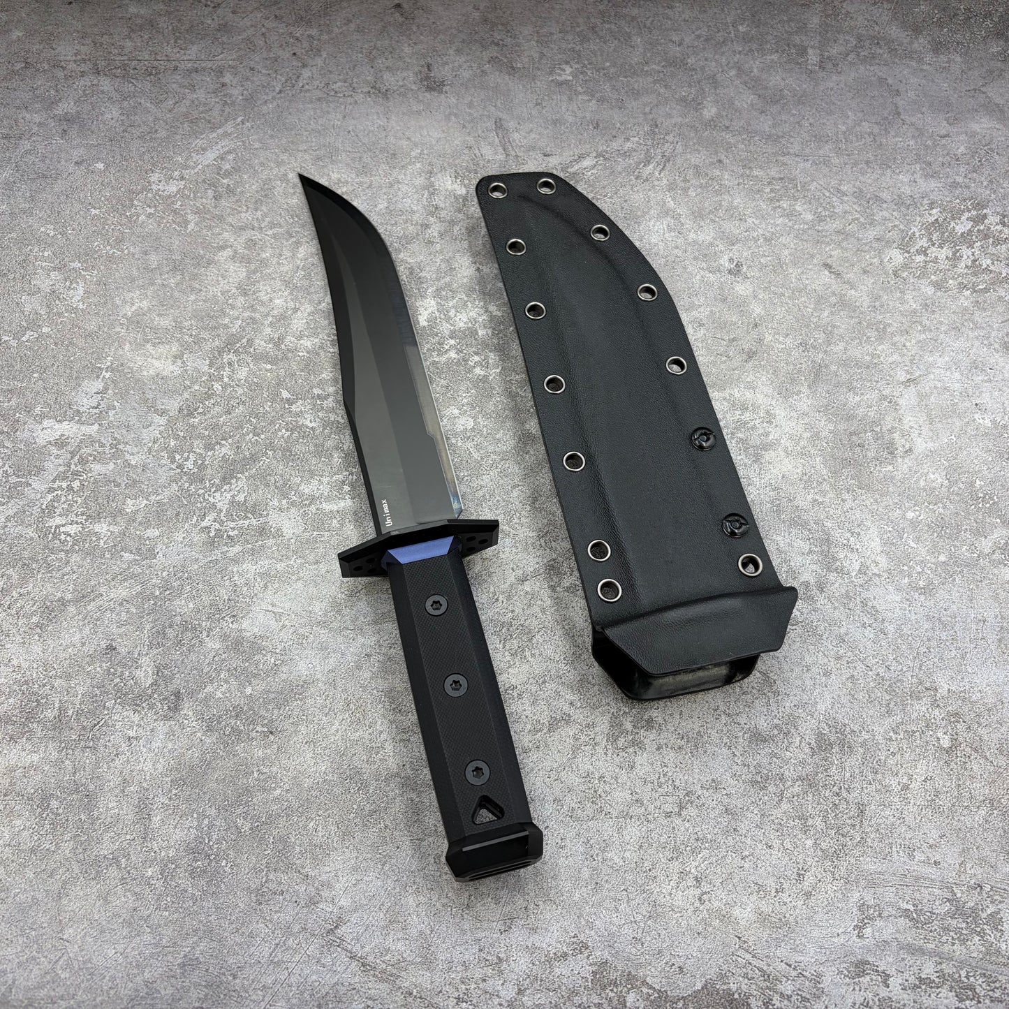 HaiZhua Unimax Steel DLC Coated Black Mirror Finished Fixed Blade Hunting Knife