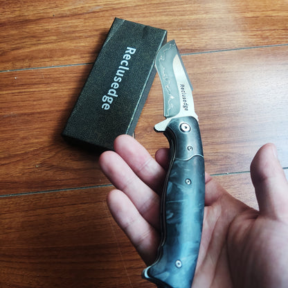 Reclusedge SKD-11 Steel Blade Carbon Fiber Handle Folding Knife