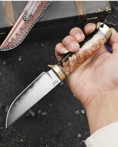 Japan SKD11 Steel Fixed Blade Knife Outdoor Camping Bushcraft