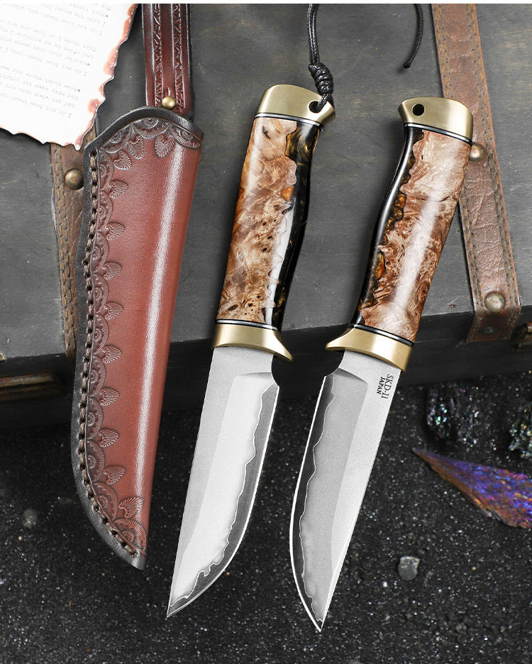 Japan SKD11 Steel Fixed Blade Knife Outdoor Camping Bushcraft