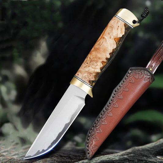 Japan SKD11 Steel Fixed Blade Knife Outdoor Camping Bushcraft