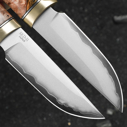 Japan SKD11 Steel Fixed Blade Knife Outdoor Camping Bushcraft